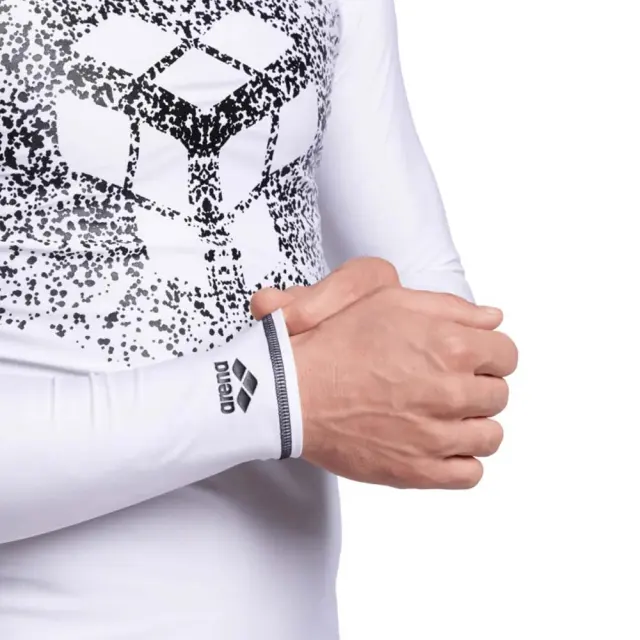 Arena Men's Rash Vest Longsleeve Graphic UV Protection Tee Άσπρο 006291-155 (Arena) 3