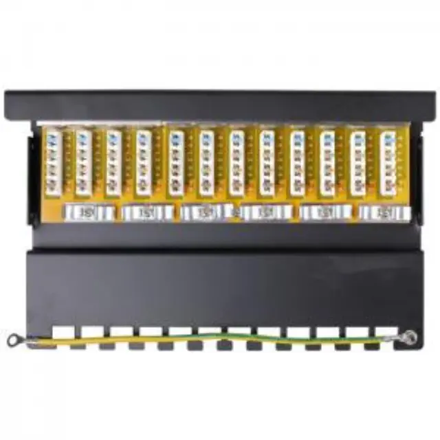 Patch panel κατηγορίας CAT 6 STP, 12 θυρών σε μαύρο χρώμα. 3