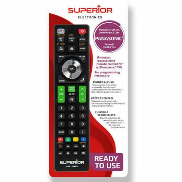 Superior Τηλεχειριστήριο Αντικατάστασης για Panasonic Smart Black - Plug & Play (SUPTRB011) (SPRSUPTRB011) SUPERIOR ELECTRONICS
