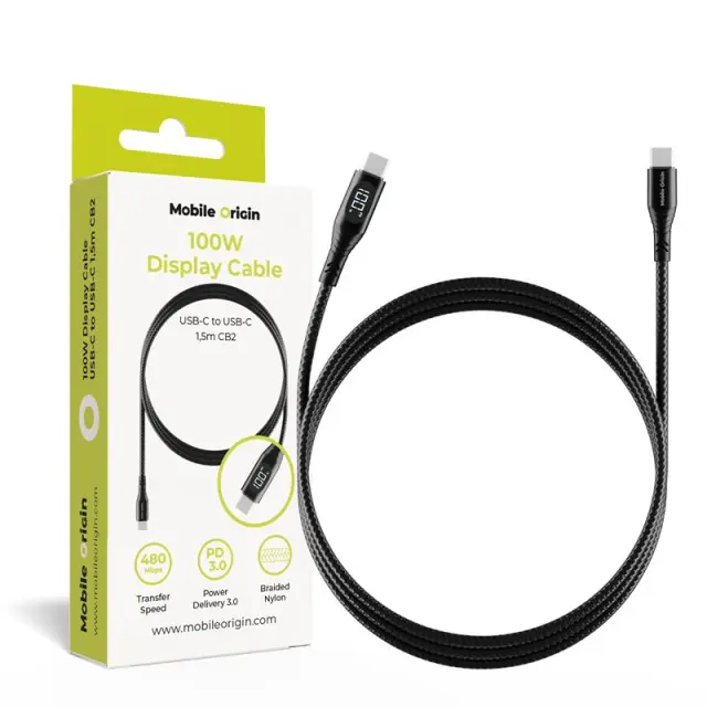 Mobile Origin 100W Display Cable USB-C to USB-C 1,5m CB2