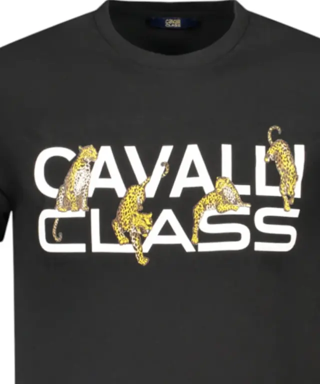 Cavalli Class - Ανδρική Μπλούζα T-Shirt Κοντομάνικη Regular Fit TXT60MJD060-05051 Μαύρο 3