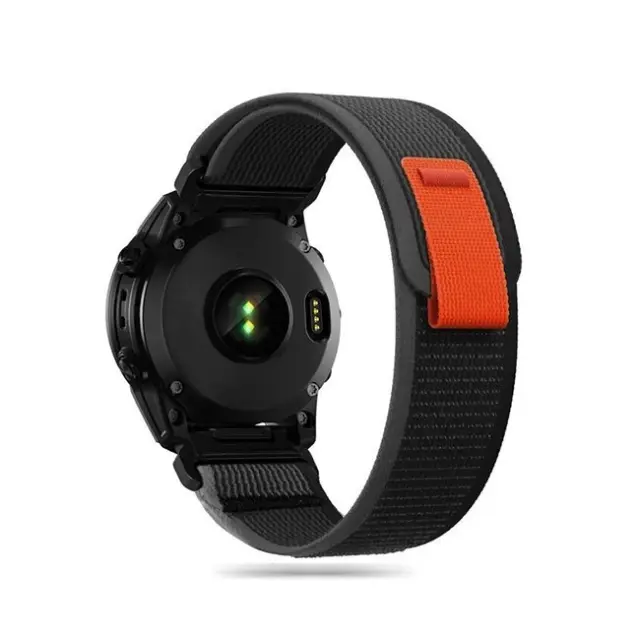 Tech-Protect Nylon Strap (Garmin Fenix 5/6/6 Pro/7) Black/Orange