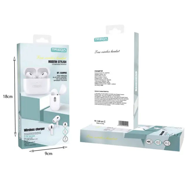 Treqa Bluetooth Handsfree Ασύρματα Ακουστικά BT-500PRO - Wireless Stereo Earphones 017173 3