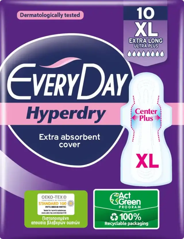Everyday Σερβιέτες Hyperdry Extra Long Ultra Plus 10τμχ