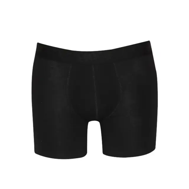 Mengear Basic Ανδρικό Βαμβακερό Long Boxer Εξωτερικό Λάστιχο 2τμχ Minerva - Μαύρο 3