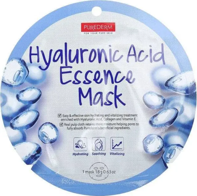 Purederm Hyaluronic Acid Essence Mask Sheet Μάσκα Προσώπου Με Υαλουρονικό Οξύ 18g