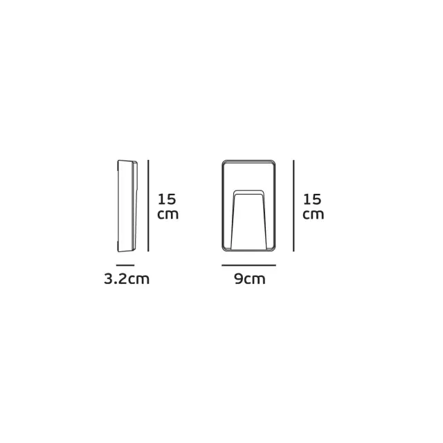 Pam Φωτιστικό Led τοίχου ορθογώνιο 3W 3000K IP65 9x15x3.2cm ανθρακί 3