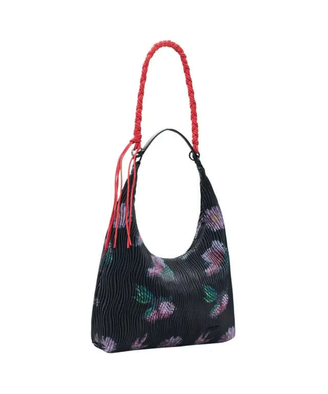Desigual - Γυναικεία Τσάντα Ώμου Medium Oval Textured Bag / Xenon Samara 26SAXP57-2000 Μαύρο 2