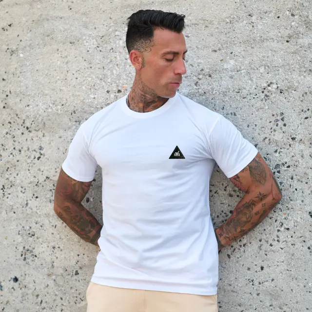 T-shirt Noshame® Λευκό με patch triangle - 142563 - XXL