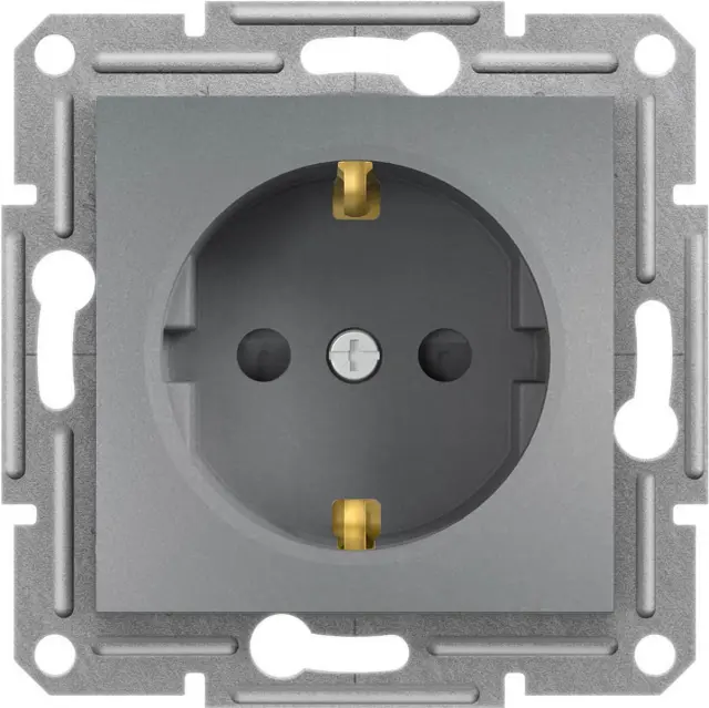 Asfora-socket outlet sideE-16A shutt steel