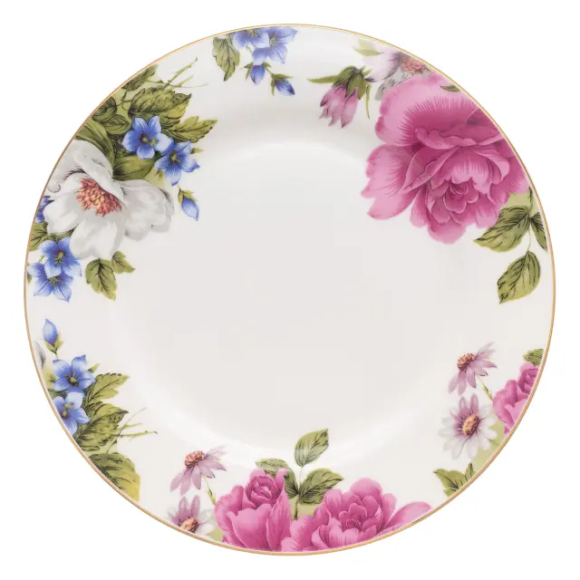 Beauty Home Πιάτο πορσελάνης με λουλούδια Eternal Art 7724-Φ27 2