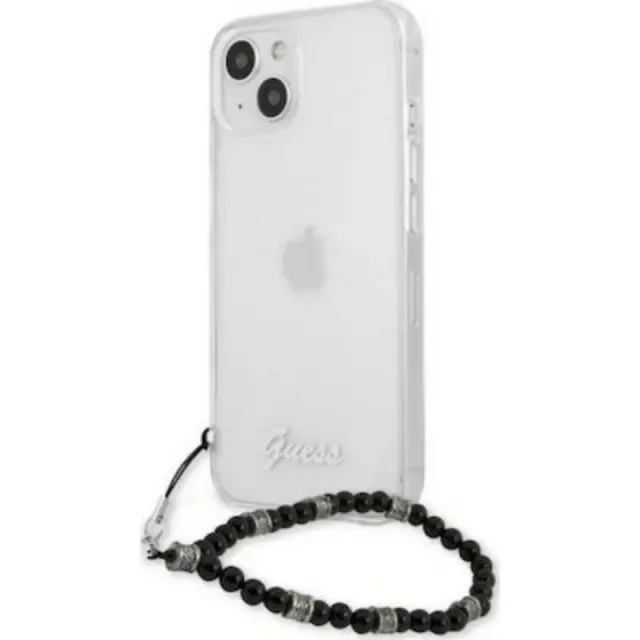 Guess Script Back Cover Πλαστικό Διάφανο/Black Pearls (iPhone 13 mini)