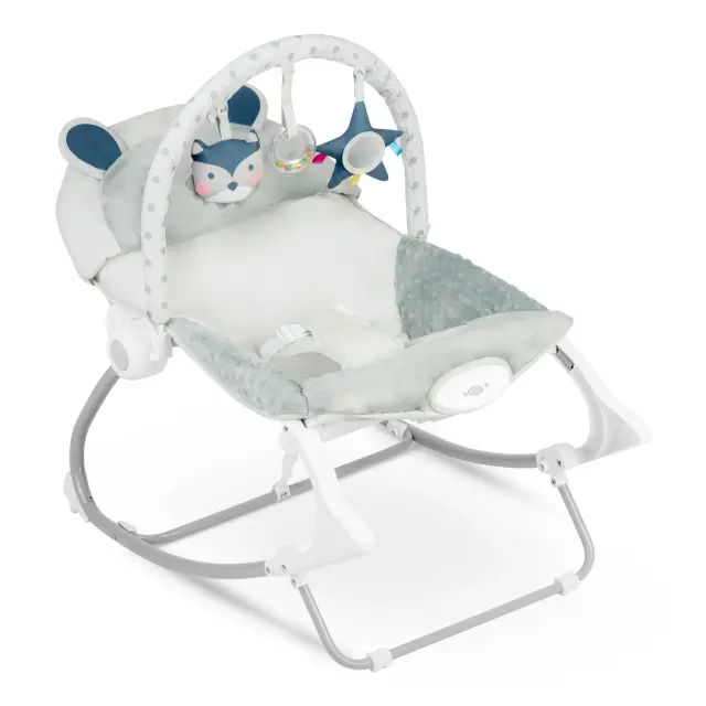 Ricokids Relax μωρού κούνια Γκρι-Μπεζ με παιχνίδια, 53x39x9cm 3
