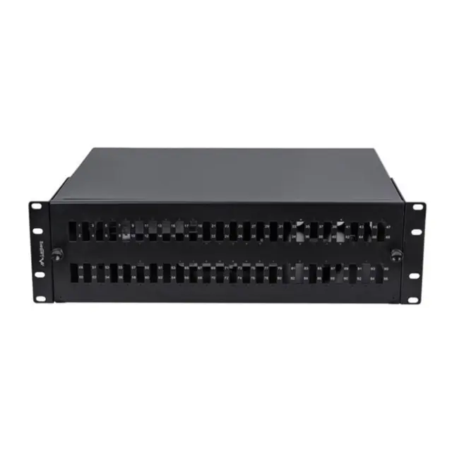 Lanberg Rackmount 19" 3U Fiber Patch Panel 48XSC Duplex / 48XLC Quad Black & Accessories (FOP1-48SD-LQB)