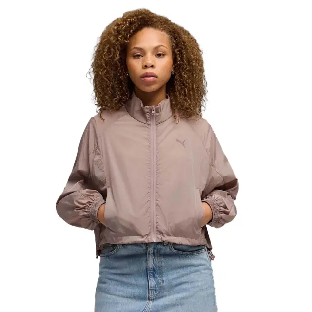 Puma Women's HER Relaxed Woven Full-Zip Jacket Μπεζ 691887-88 (Puma)