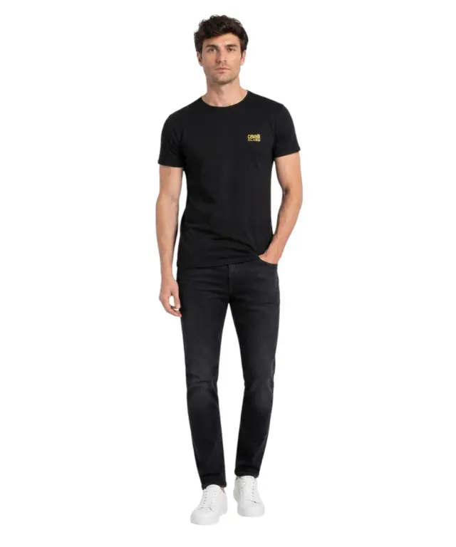 Cavalli Class - Ανδρική Μπλούζα T-Shirt Κοντομάνικη Regular Fit QXO03DJD003-05051 Μαύρο 2