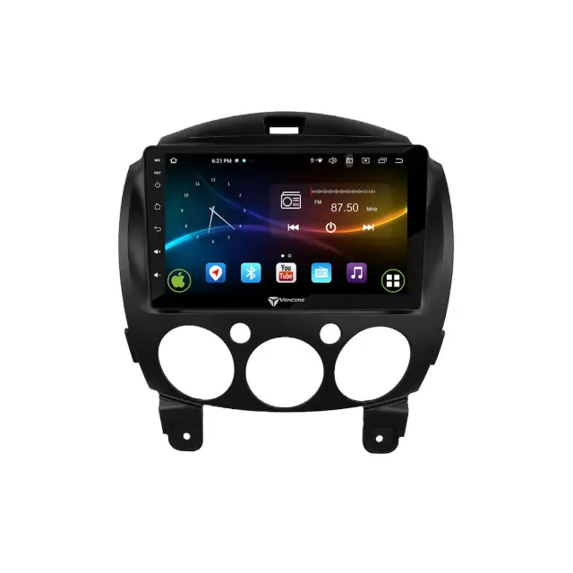 VenCore Οθόνη Multimedia Android 15 9" 9109A MTK6762 Octa-Core 2GB/32GB IPS με Πρόσοψη, CarPlay, Android Auto και Υποστήριξη Κάμερας Οπισθοπορείας AHD για Mazda 2 2008-2014 – Μαύρη (3236-10007-0667B) 2