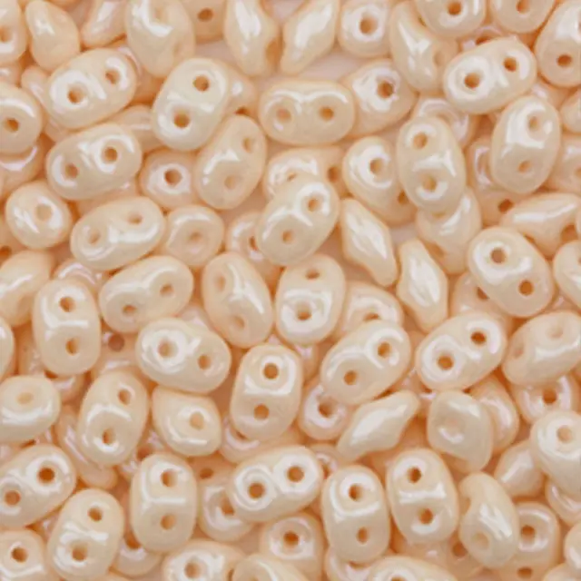 Χάντρα MiniDuo - Opaque Ivory White Luster 2x4mm ~7gr
