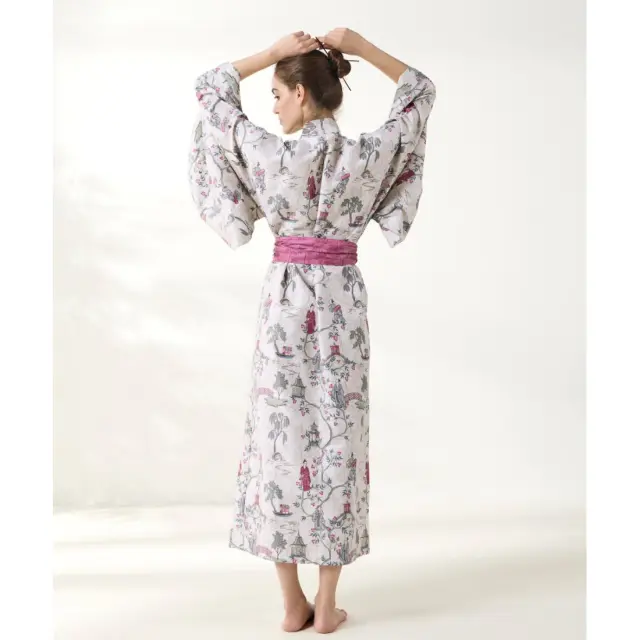 Κιμονό Kentia Ugetsu 15 Beige-Green-Blue-Old Rose 2