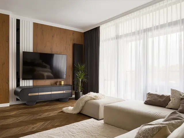 LUCA Έπιπλο Τηλεόρασης Dark Oak Rose Gold Ροζ χρυσό Σκούρο ξύλο 2