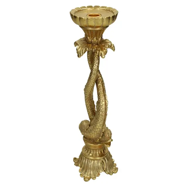 Κηροπήγιο Ψάρι Χρυσό Polyresin 10.5x10.5x27cm 3