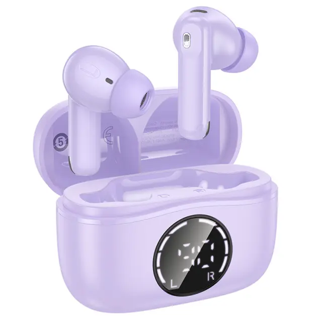Wireless Hands Free Hoco EQ22 Singer TWS ANC ENC V5.4 400mAh με 7 Ώρες Λειτουργίας και Εναλλαγή Master/Slave Μωβ
