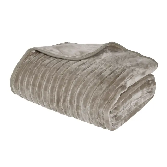 Κουβέρτα 220x240 Υπέρδιπλη 700gsm Velour Das Home 1350 Taupe 100% Ακρυλικό 2