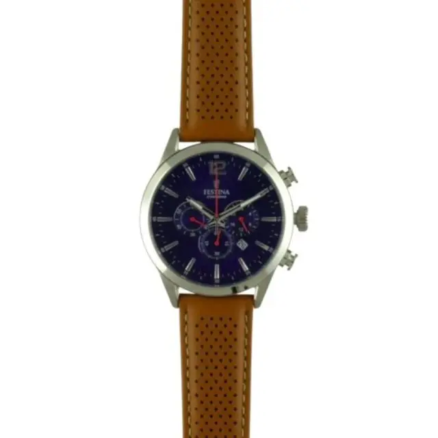 Festina Timeless, Men's Chronograph Watch, Brown Leather Strap F20542/3