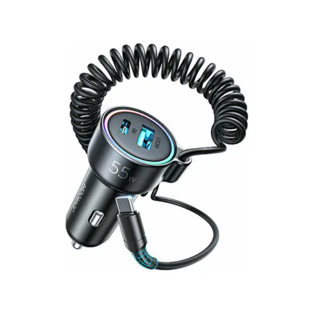 Joyroom JR-CL07 Φορτιστής Αυτοκινήτου 90W με Θύρες: 1xUSB 1xType-C μαζί με Καλώδιο Type-C Μαύρο Χρώμα 2