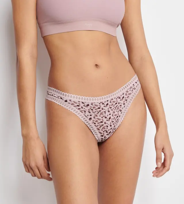 Sloggi Βαμβακερά Σλιπ Go Crush H String C3P Συνδυασμός Μπεζ-Ροζ 2