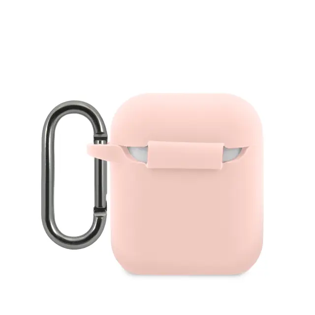 Lacoste Liquid Silicone Glossy Printing Logo Case for AirPods 1/2 Pink 2