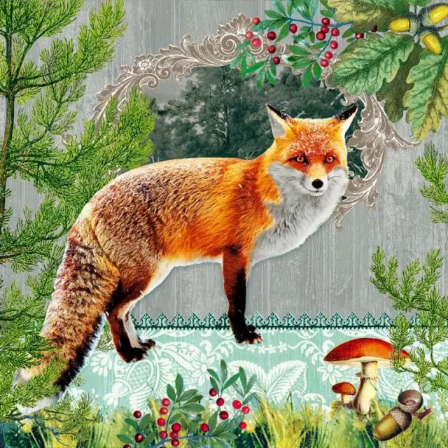 Χαρτοπετσέτα για Decoupage, Fox Portrait, 1τεμ.