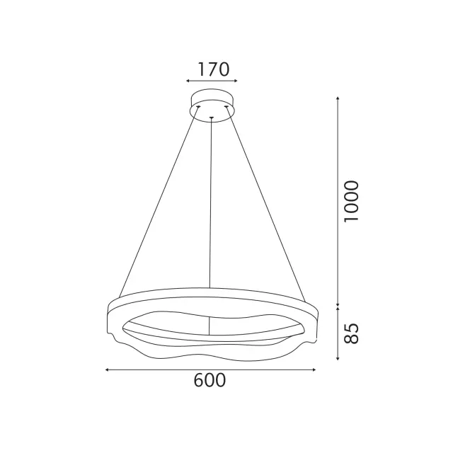 ΚΡΕΜΑΣΤΟ ΦΩΤΙΣΤΙΚΟ ACA HM251476 ΧΡΥΣΟ LED 45W 2700K-3000K-4000K IP20 D60XH120CM / HM251476 2