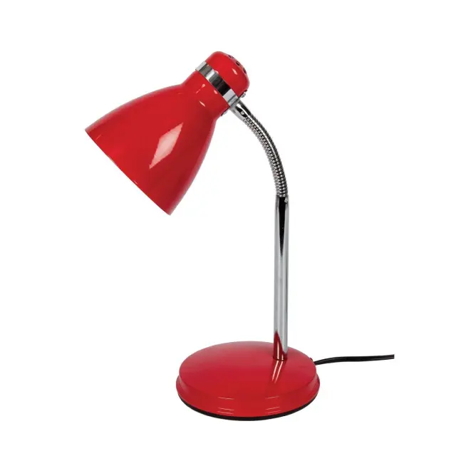 VK Lighting Φωτιστικό Γραφείου με Εύκαμπτο Βραχίονα για Ντουί E27 σε Κόκκινο Χρώμα