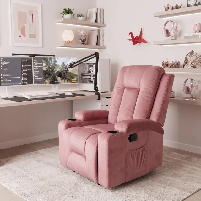 Πολυθρόνα relax Gessel βελούδο σάπιο μήλο 80x90x98εκ