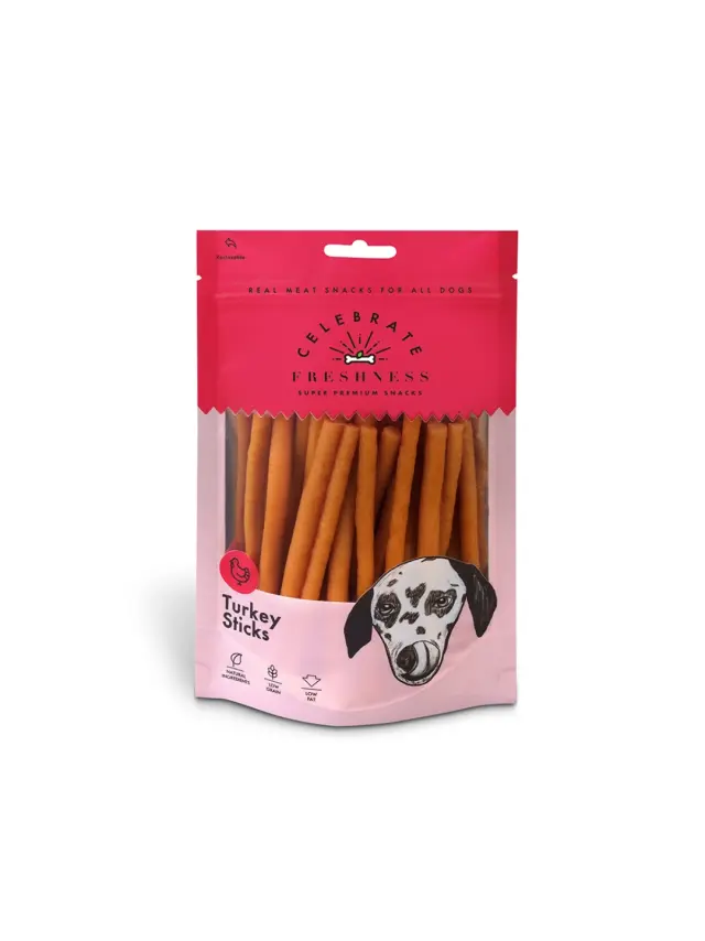 Celebrate Freshness Turkey Sticks Λιχουδιές για Σκύλους 100gr Μονόχρωμο