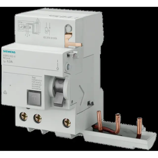 RC unit, 3-pole, type A, In: 40 A, 30 mA, Un AC: 400 V, for 5SY