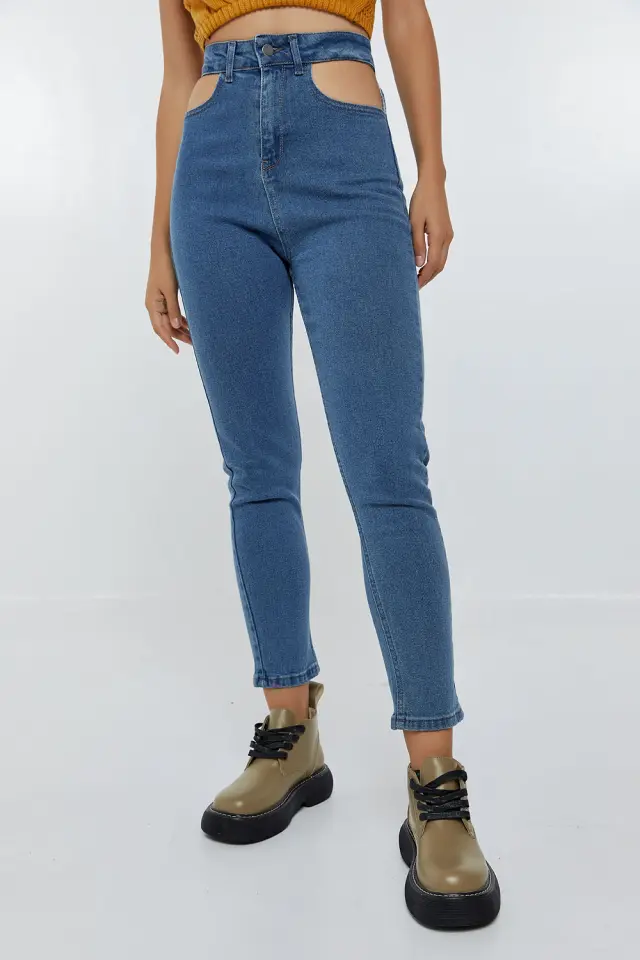Παντελόνι Jean Split Μπλέ