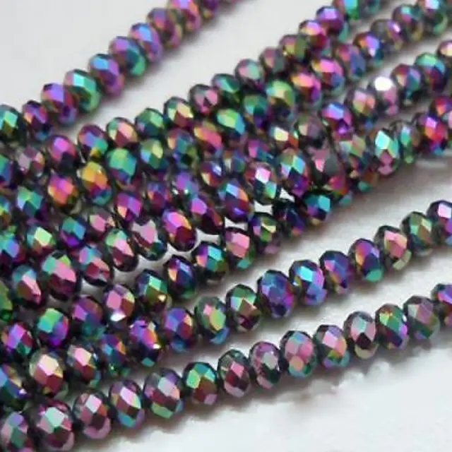 Χάντρα Puffy Rondelle Electroplate Abacus 3x2mm ~100τεμ