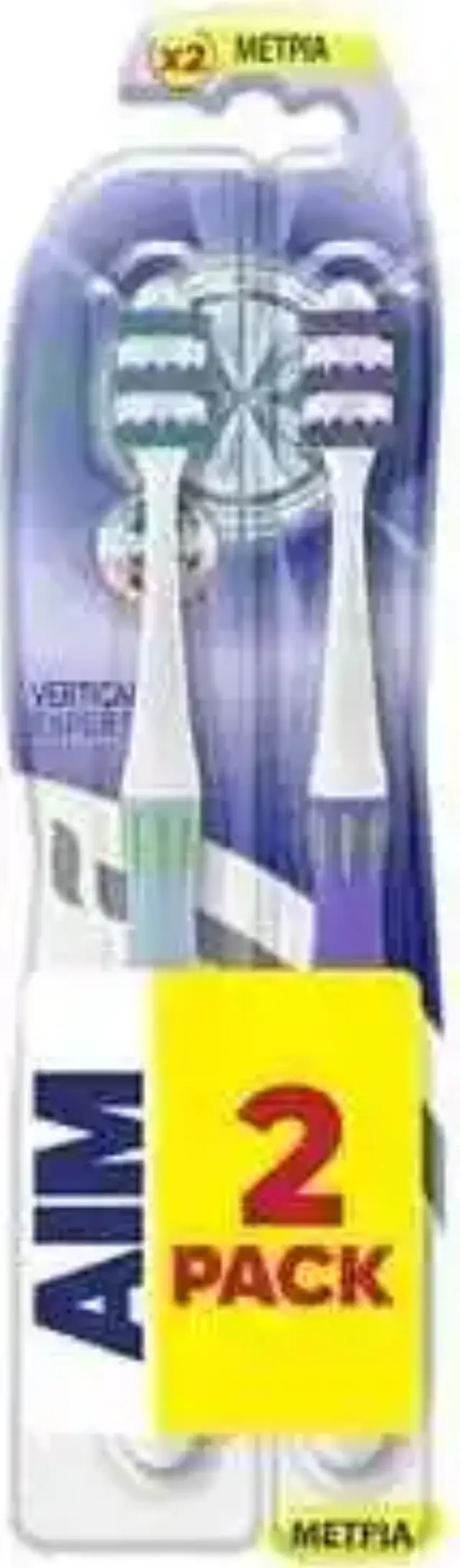AIM Vertical Expert Medium Οδοντόβουρτσα για Κάθετο Βούρτσισμα 2τμχ