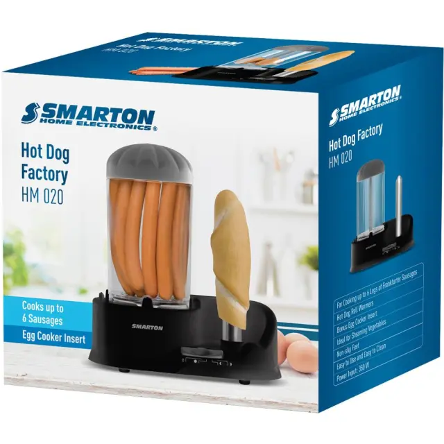 Συσκευή Hot Dog 2 σε 1 Smarton HM 020 350W – Ατμομάγειρας για Λουκάνικα, Ζέσταμα Ψωμιού & Βράσιμο έως 3 Αυγών 2