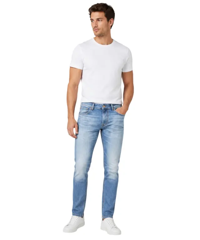 Pepe Jeans - Ανδρικό Τζιν Παντελόνι Stanley Vintage Oxford Broken Tapered Fit PM20845665-000 Μπλε Ανοιχτό 2