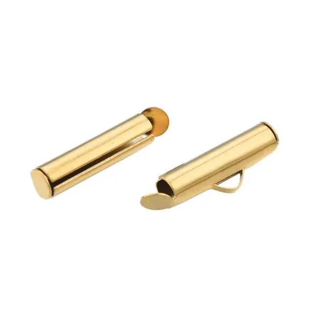 Ακροδέκτης Slide Tube - Ανοξείδωτο Ατσάλι 304 Golden 6x16x4mm - 10τεμ