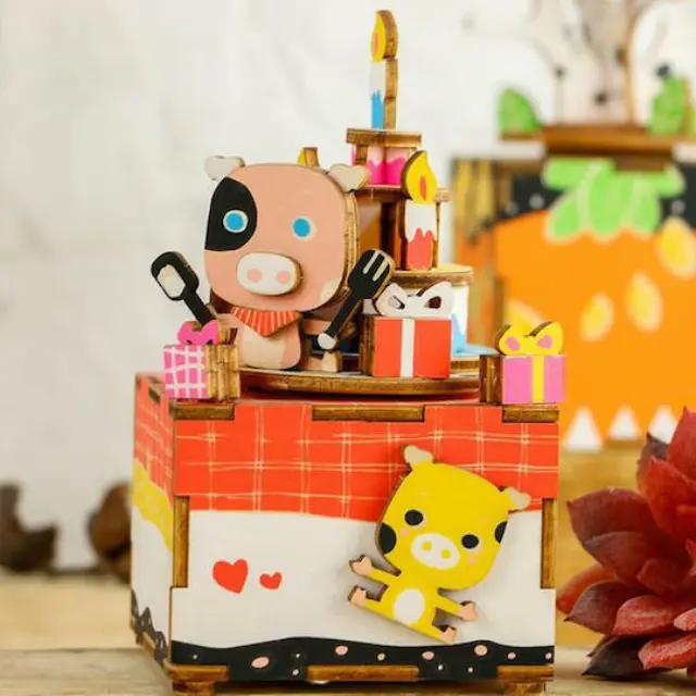 Robotime DIY Ξύλινο Μουσικό Κουτί / 3D Wooden Puzzle Music Box: Happy Birthday 2