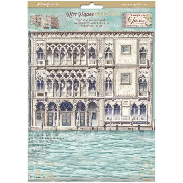 Σετ 6 Ριζόχαρτα ντεκουπάζ Stamperia 21x29cm A4, Venice City of Art