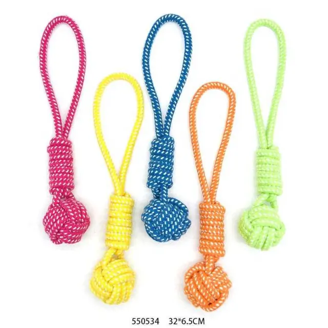Παιχνίδι σκύλου σχοινί με μπάλα - 32cm - 12pcs - 550534 2