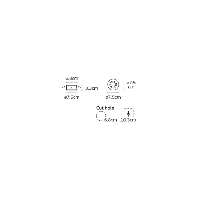 Ikon 03299G/WB Χωνευτό σποτ σταθερό GU10/PAR16 ø7.5cm white-black Άσπρο/Μαύρο Μαύρο/Άσπρο 2