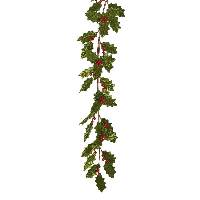 Γιρλάντα γκυ βελούδινο φύλλα+χρυσό 180cm HomeGuru 25816 AX787