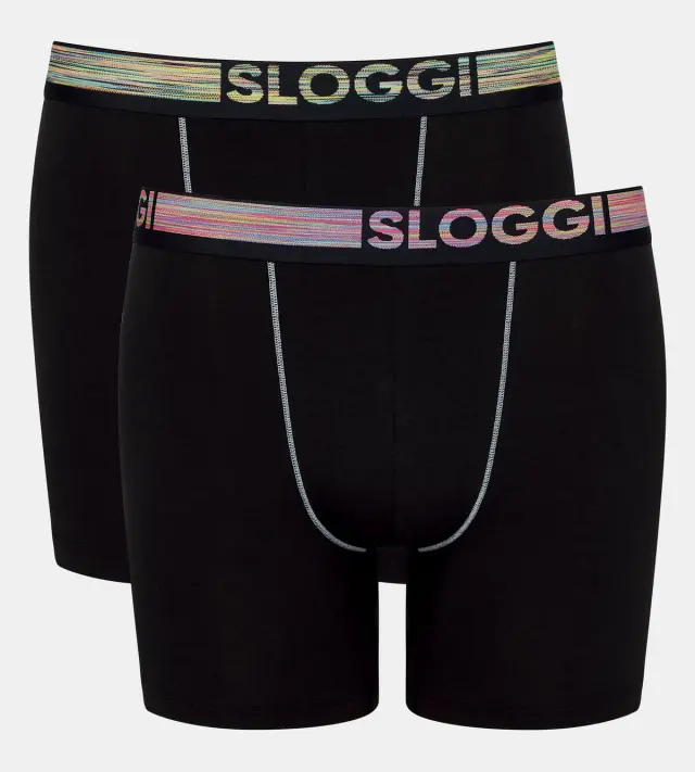Sloggi Men Σλιπ Ανδρικά Go ABC Natural B H Short 2-Pack Μαύρο