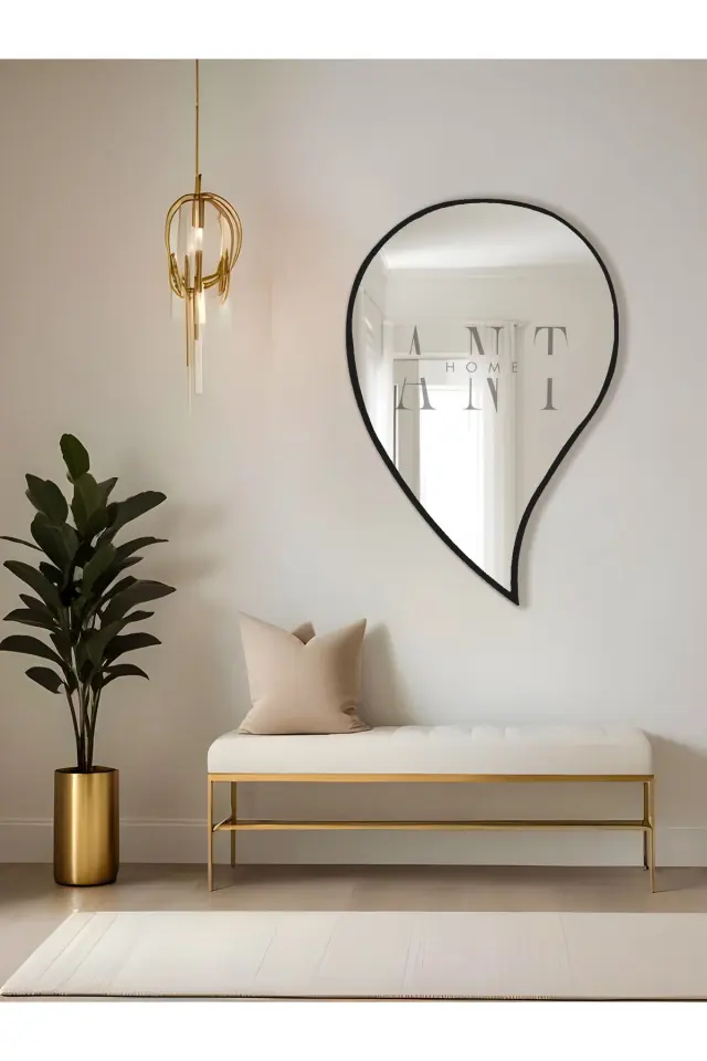 Stewehome Ασύμμετρος καθρέφτης τοίχου από γυαλί 75x50 cm